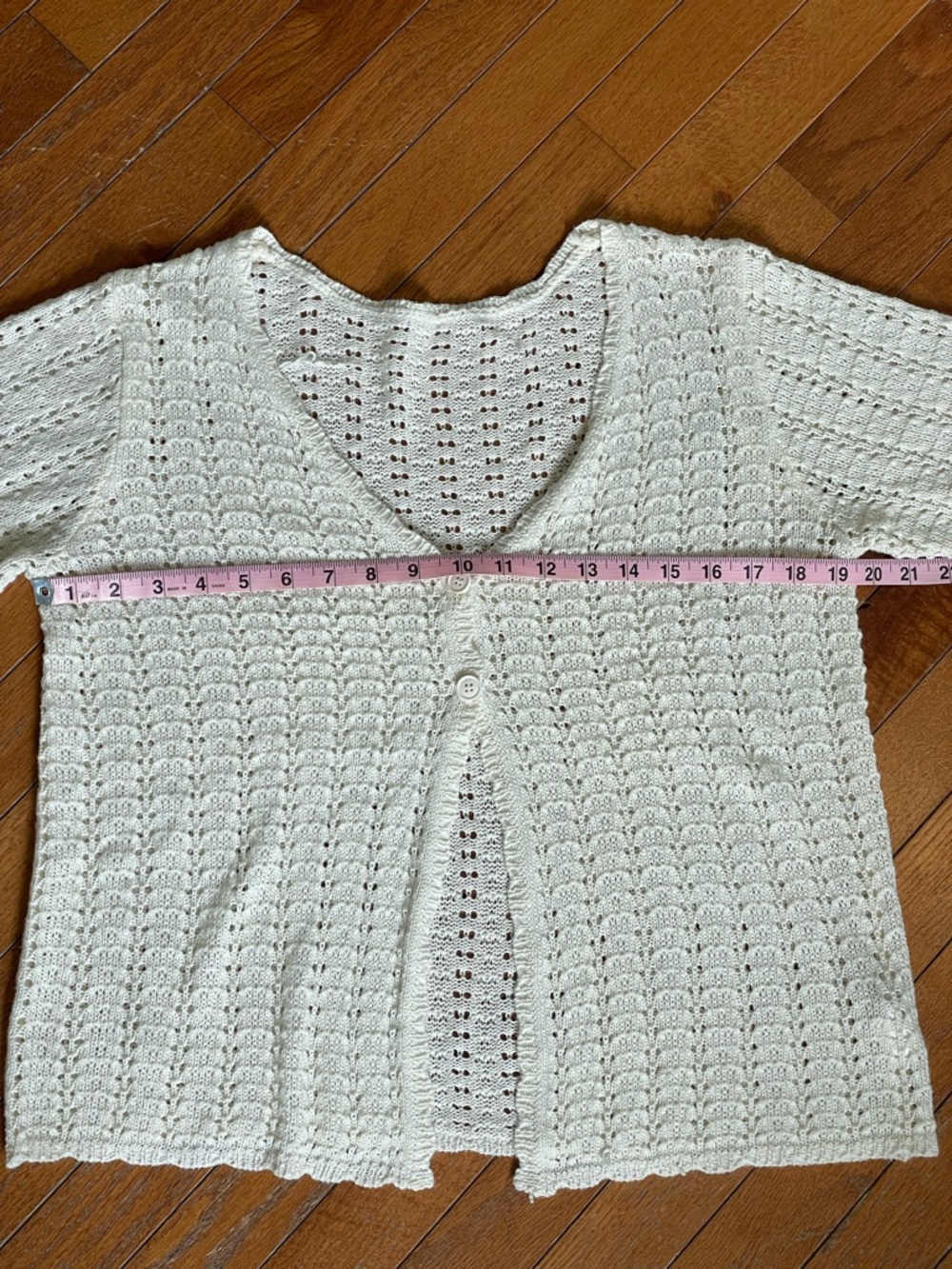 Cream Knit Set Pant Button Top Lounge Set Size M Vacation Classic Euro Summer - Picture 7 of 8